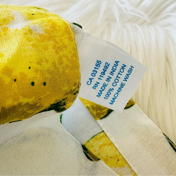 New April Cornell Lemon 100% Cotton Tote Bag - Picture 4 of 9